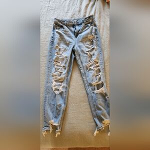 American Eagle distressed mom jeans